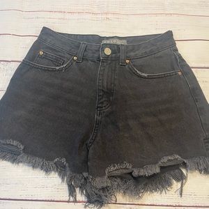Denim&Co Black High Rise Denim Shorts